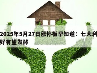 2025年5月27日涨停板早知道：七大利好有望发酵
